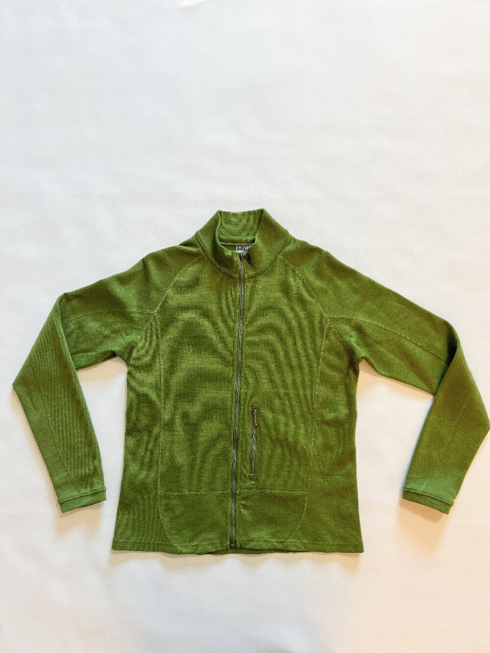 Ibex Women’s Large Green 100% Merino Wool Full Zip Jacket Made USA - Picture 2 of 14